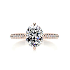 Jocelyn Moissanite & Diamond Ring -14K Rose Gold