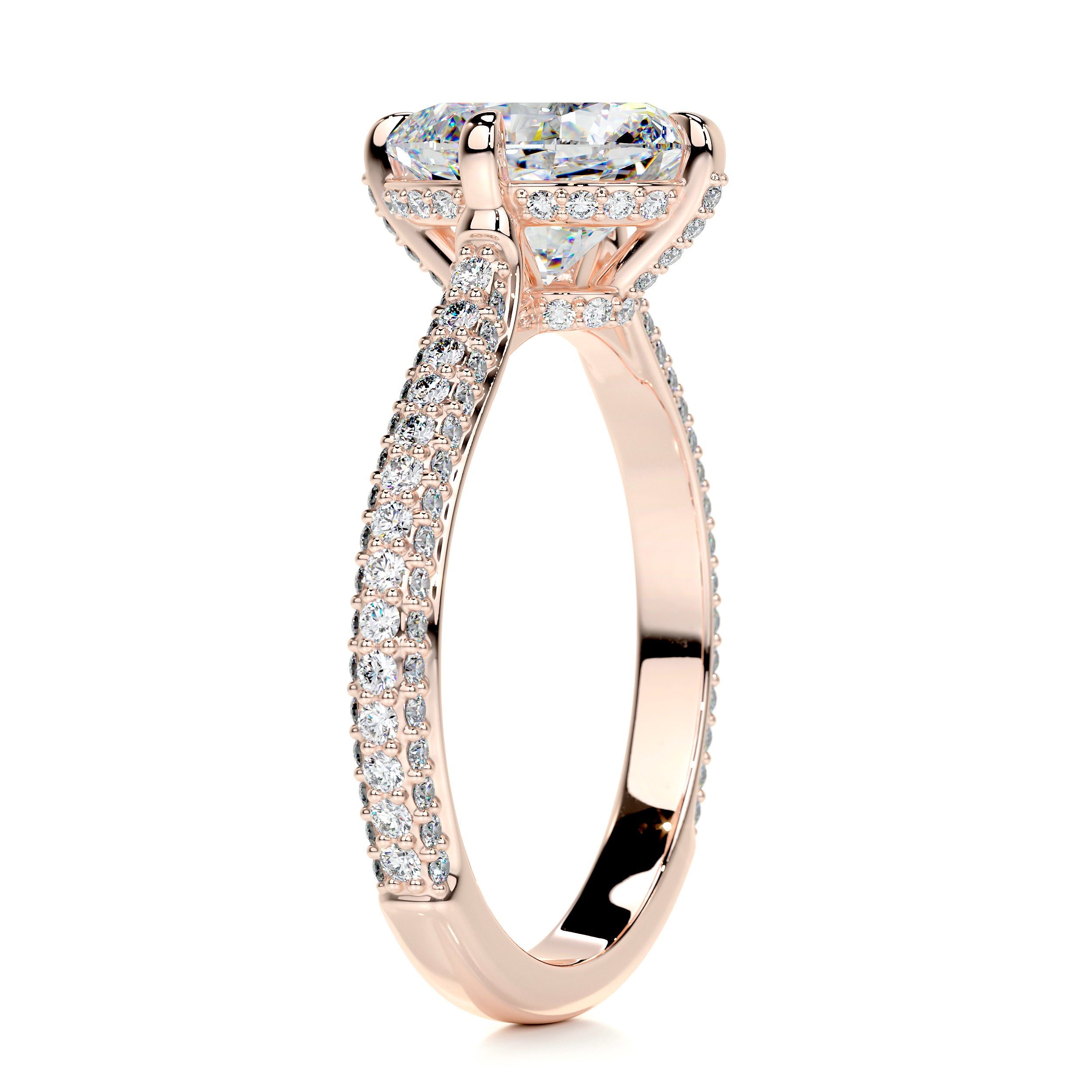 Jocelyn Moissanite & Diamonds Ring   (2.5 Carat) -14K Rose Gold