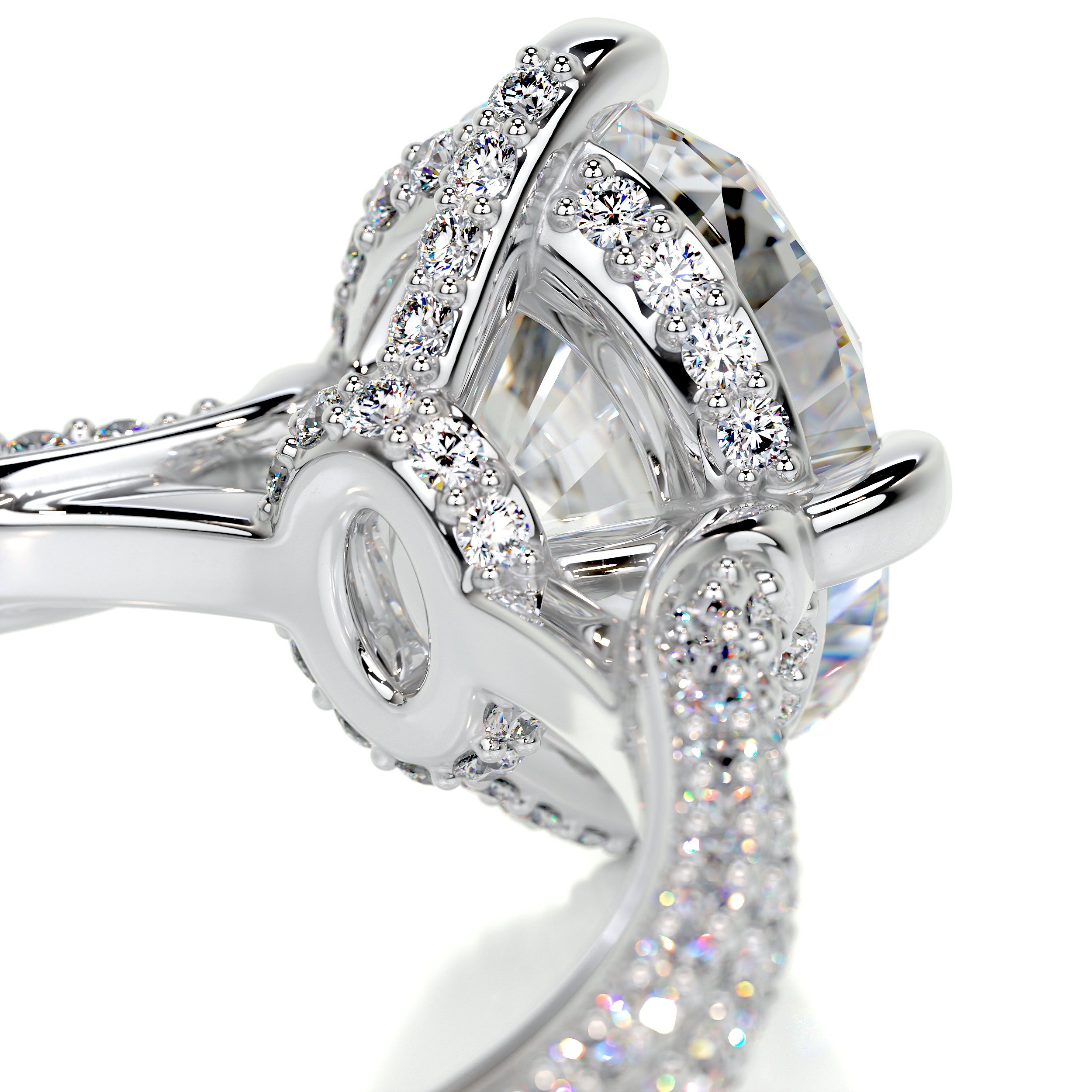 Jocelyn Moissanite & Diamonds Ring   (2.5 Carat) -Platinum