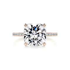 Stephanie Moissanite & Diamond Ring -14K Rose Gold
