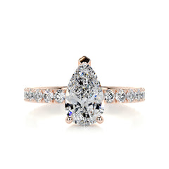 Hailey Moissanite & Diamond Ring -14K Rose Gold