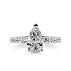 Hailey Moissanite & Diamond Ring -Platinum