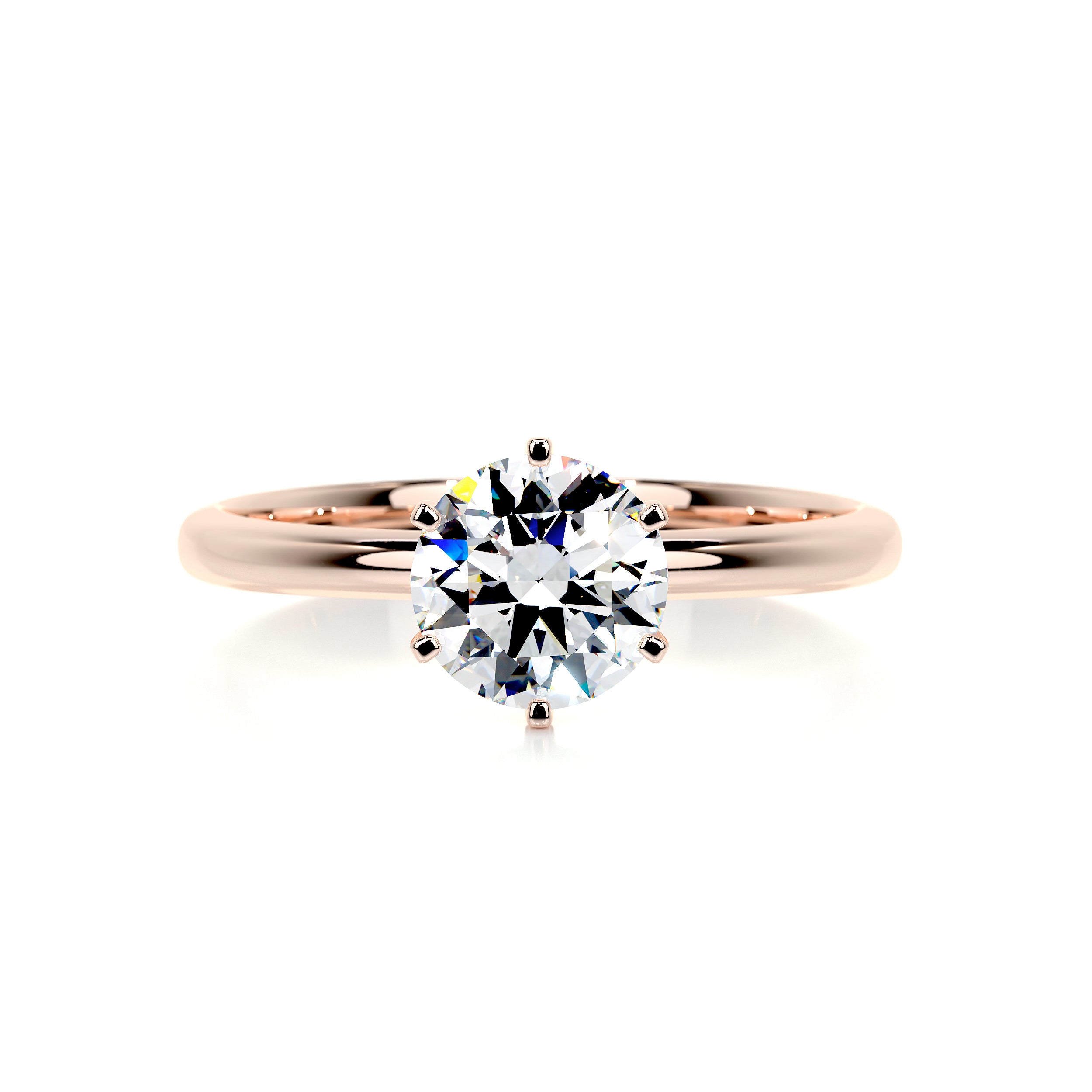 Rose gold solitaire store moissanite ring