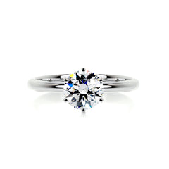 Samantha Moissanite Ring -18K White Gold