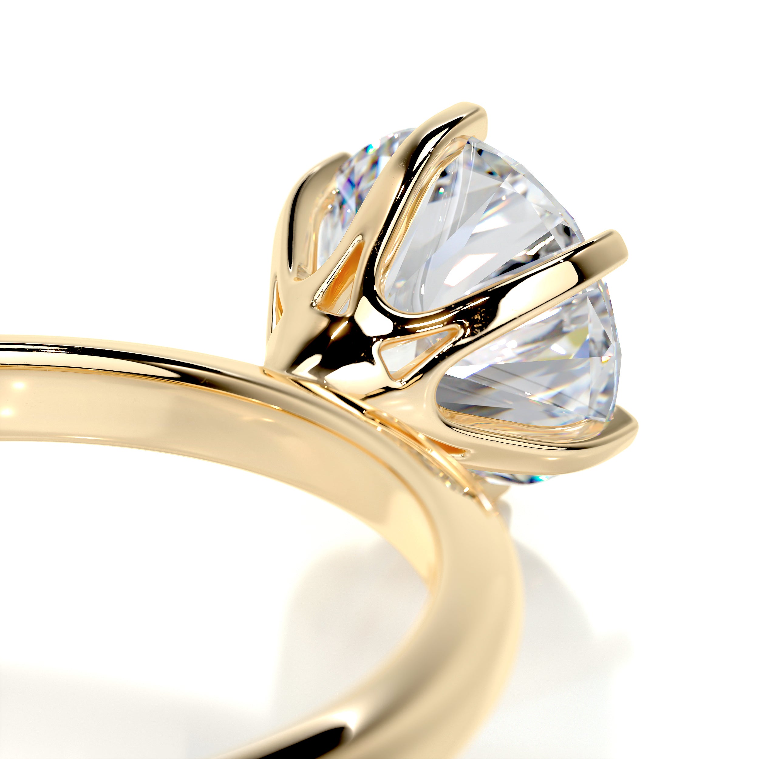 Samantha Moissanite Ring   (1 Carat) -18K Yellow Gold