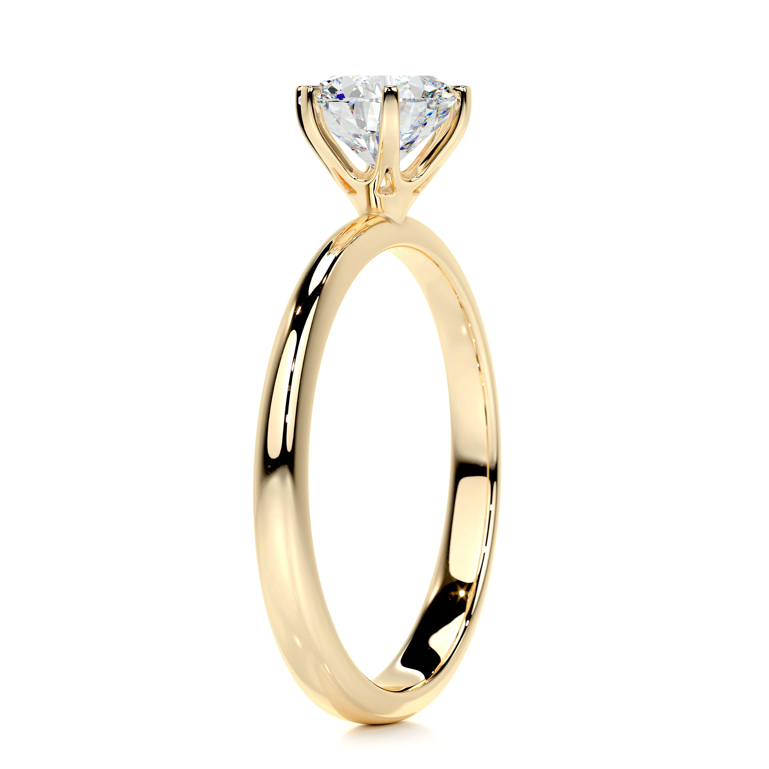 Samantha Moissanite Ring   (1 Carat) -18K Yellow Gold
