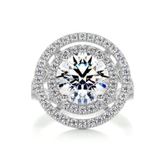 Naomi Moissanite & Diamond Ring -18K White Gold