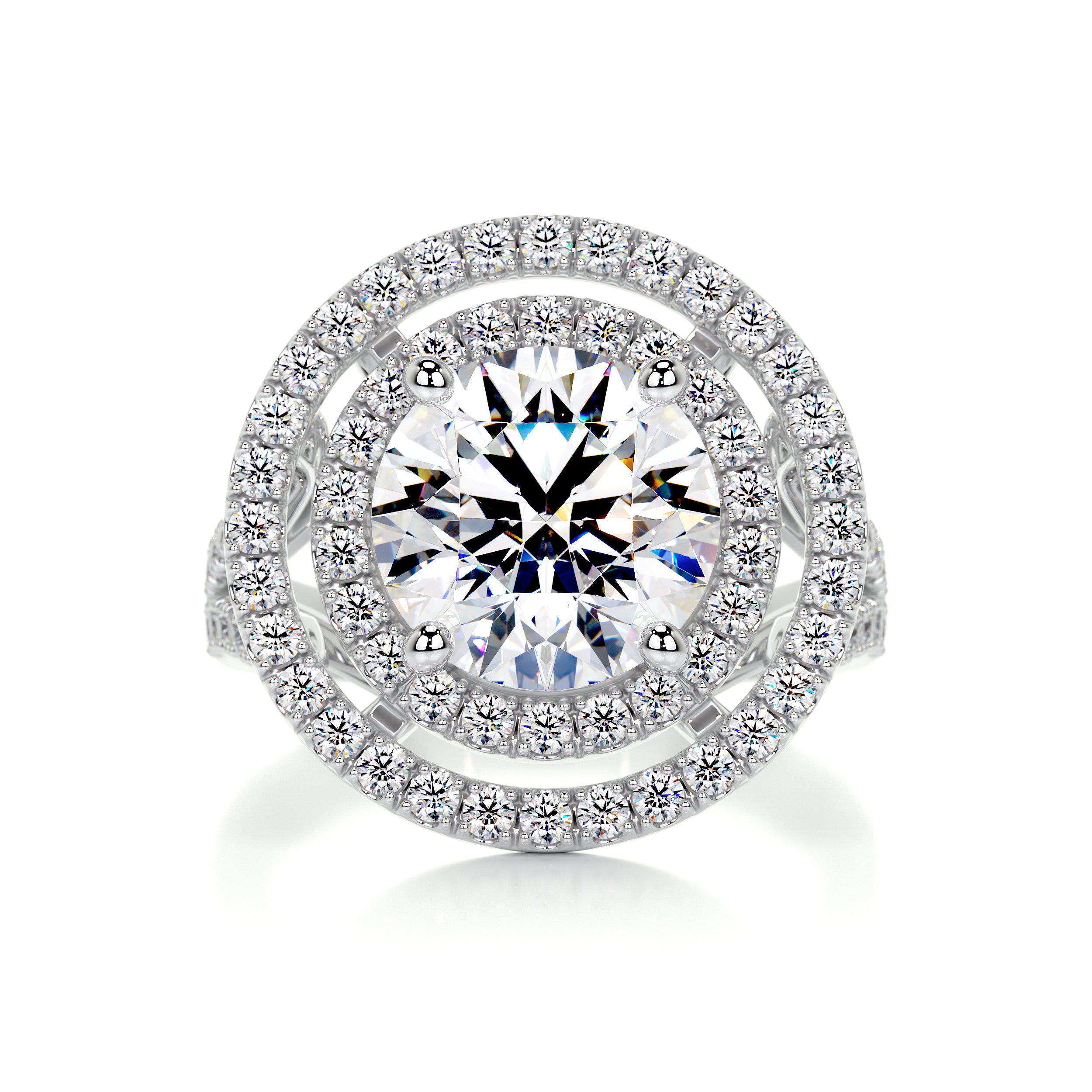Double Halo Engagement Ring - Donatella – Moissanite Rings