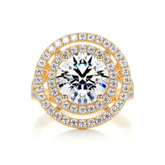 Naomi Moissanite & Diamond Ring -18K Yellow Gold
