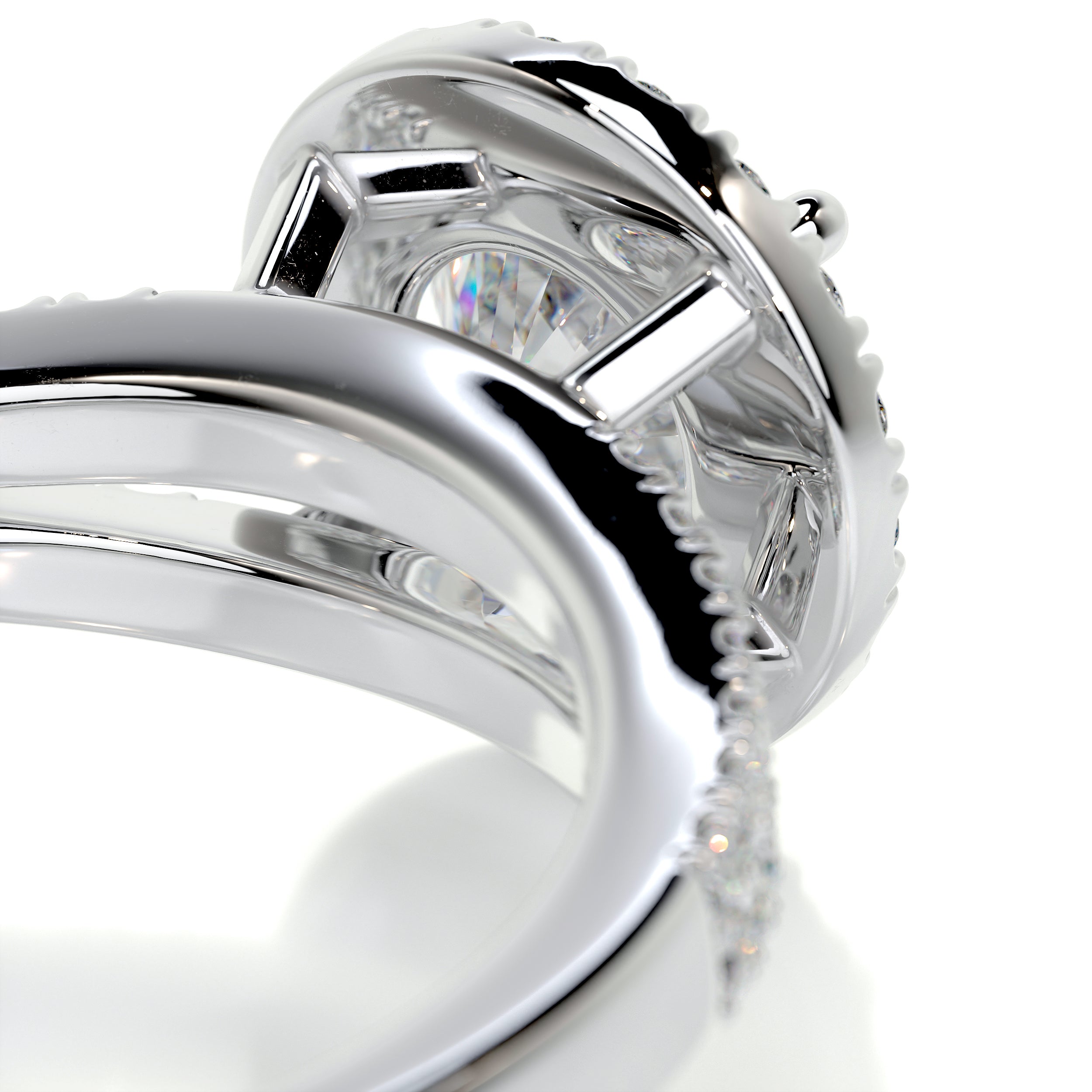 Hazel Moissanite & Diamonds Ring   (1.25 Carat) -Platinum