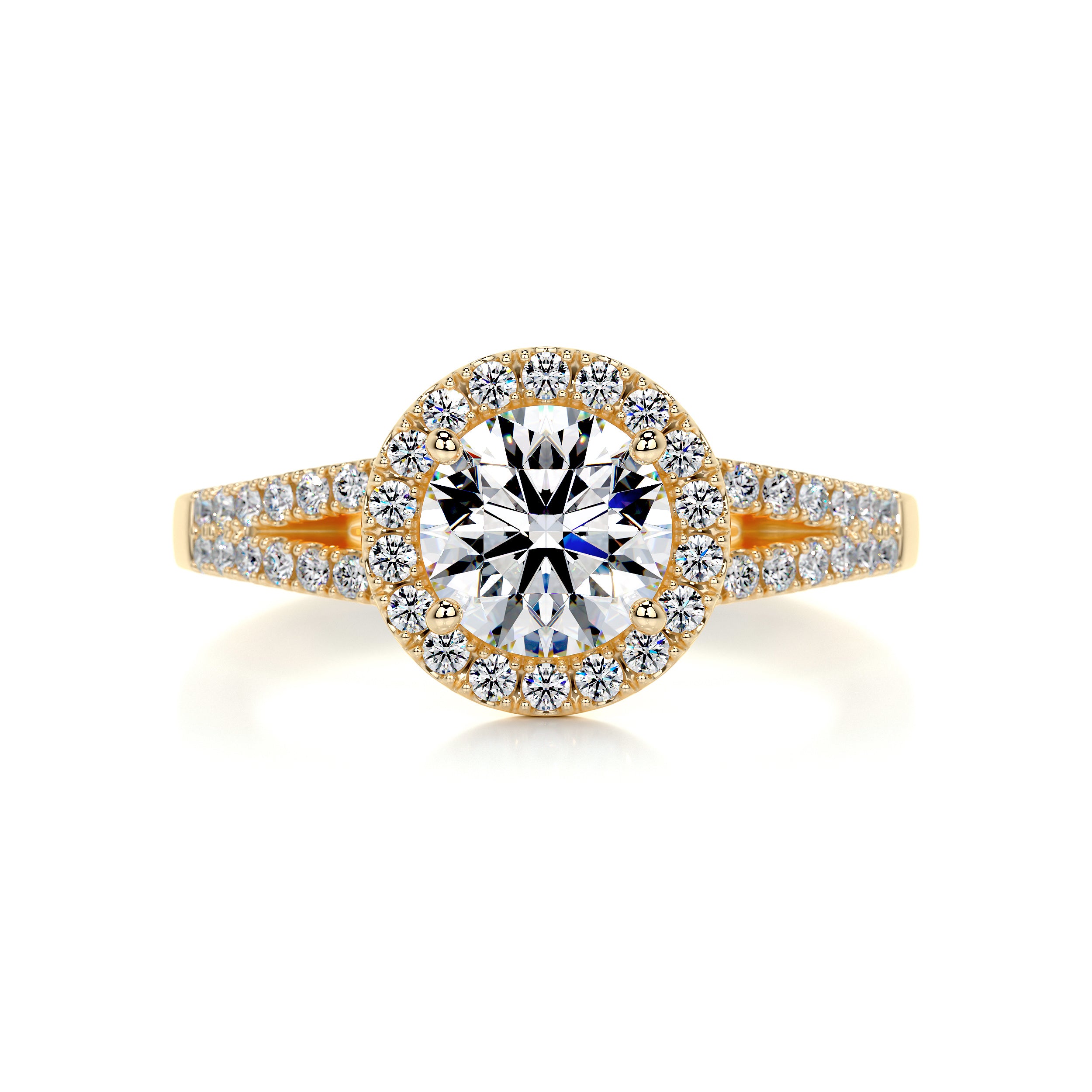 Hazel Moissanite & Diamonds Ring   (1.25 Carat) -18K Yellow Gold
