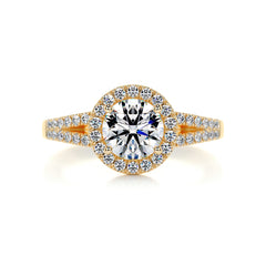 Hazel Moissanite & Diamond Ring -18K Yellow Gold
