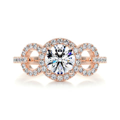 Elize Moissanite & Diamond Ring -14K Rose Gold