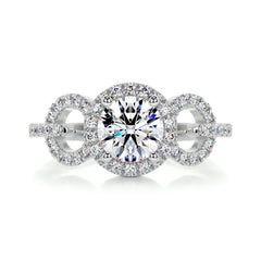 Elize Moissanite & Diamond Ring -14K White Gold