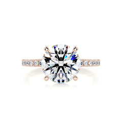 Eleanor Moissanite & Diamond Ring -14K Rose Gold