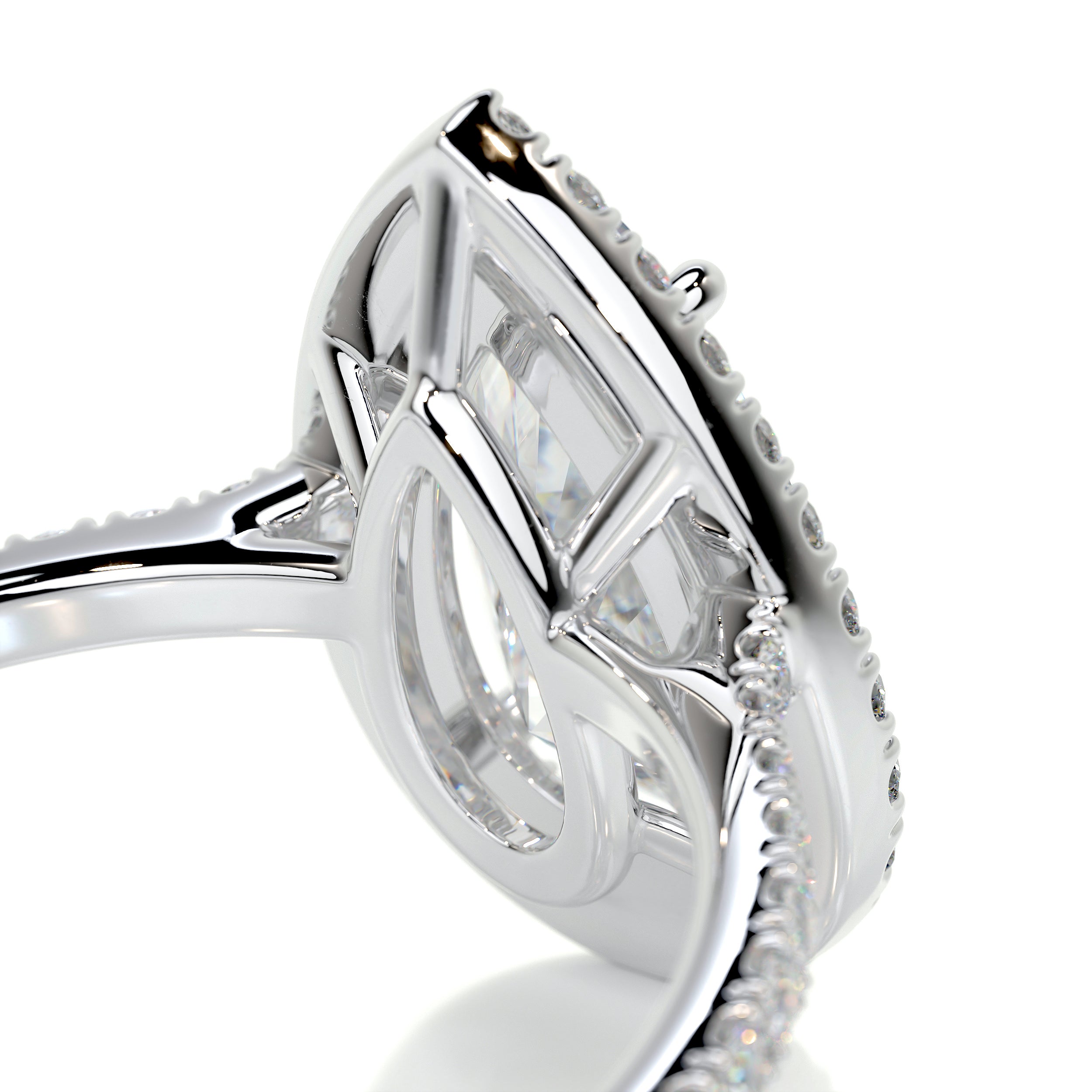 Sophia Moissanite & Diamonds Ring -18K White Gold