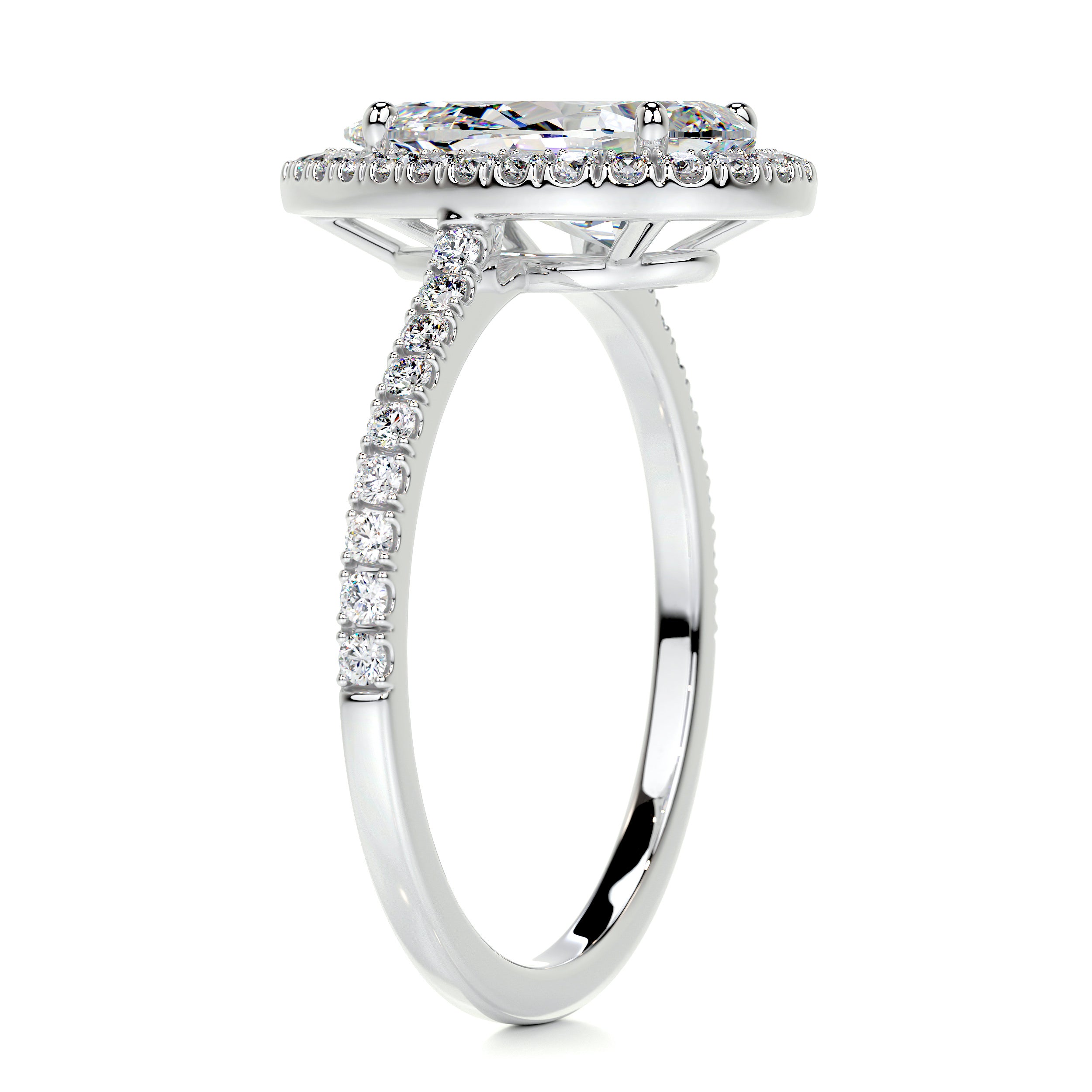Sophia Moissanite & Diamonds Ring   (2.5 Carat) -14K White Gold