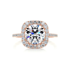 Catalina Moissanite & Diamond Ring -14K Rose Gold