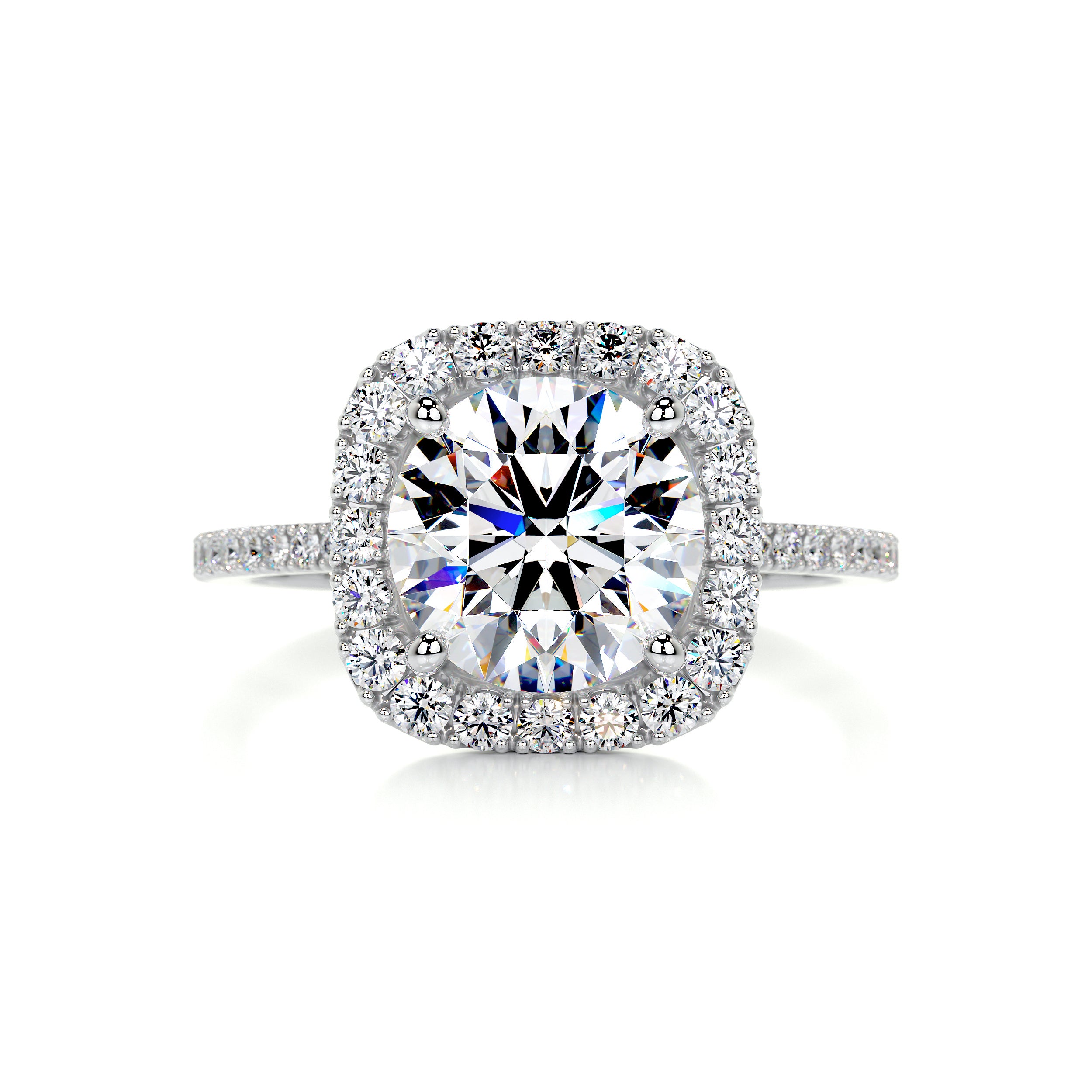 Catalina Moissanite & Diamonds Ring   (3.5 Carat) -18K White Gold