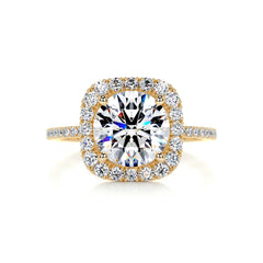 Catalina Moissanite & Diamond Ring -18K Yellow Gold