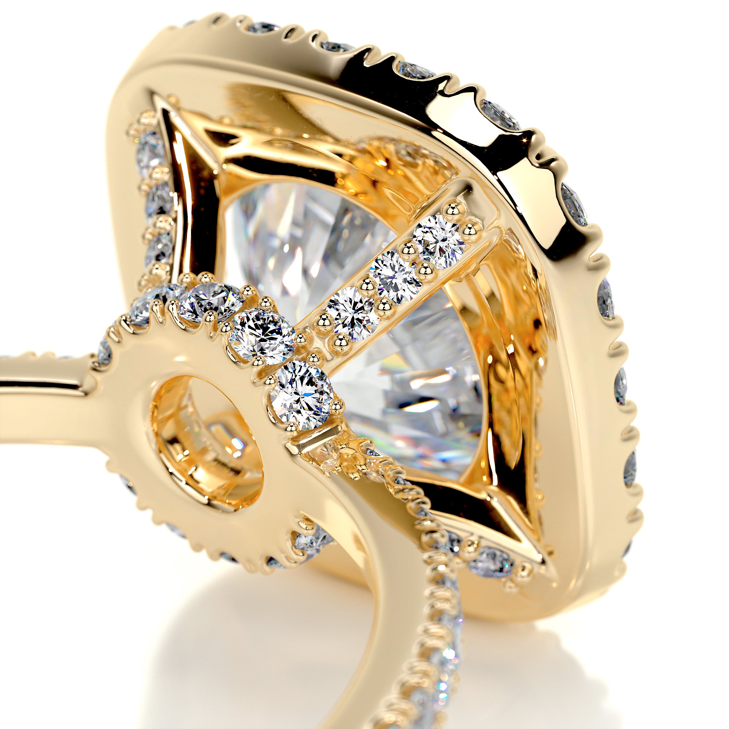 Catalina Moissanite & Diamonds Ring   (3.5 Carat) -18K Yellow Gold