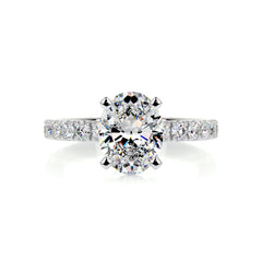 Alison Moissanite & Diamond Ring -Platinum