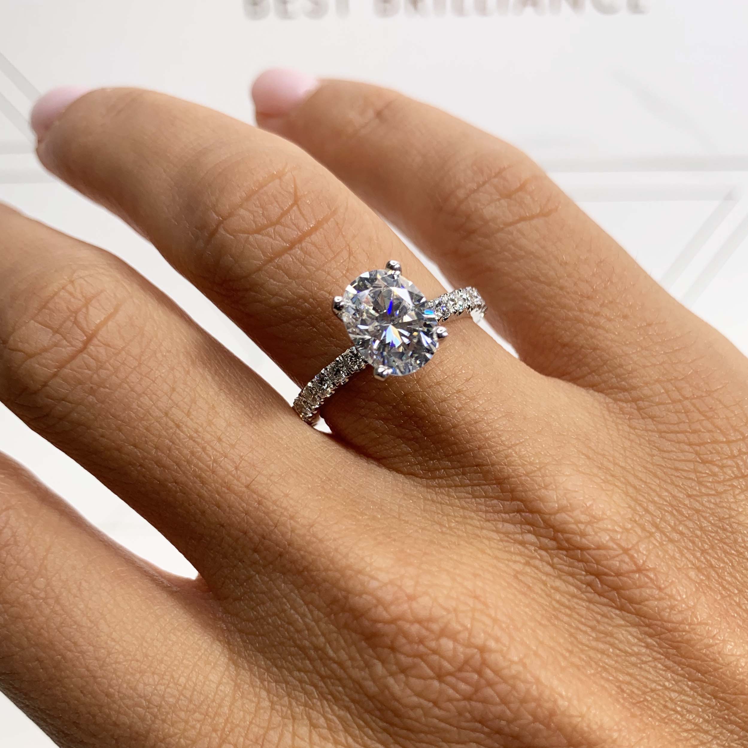 Alison Moissanite & Diamonds Ring   (2.65 Carat) -Platinum