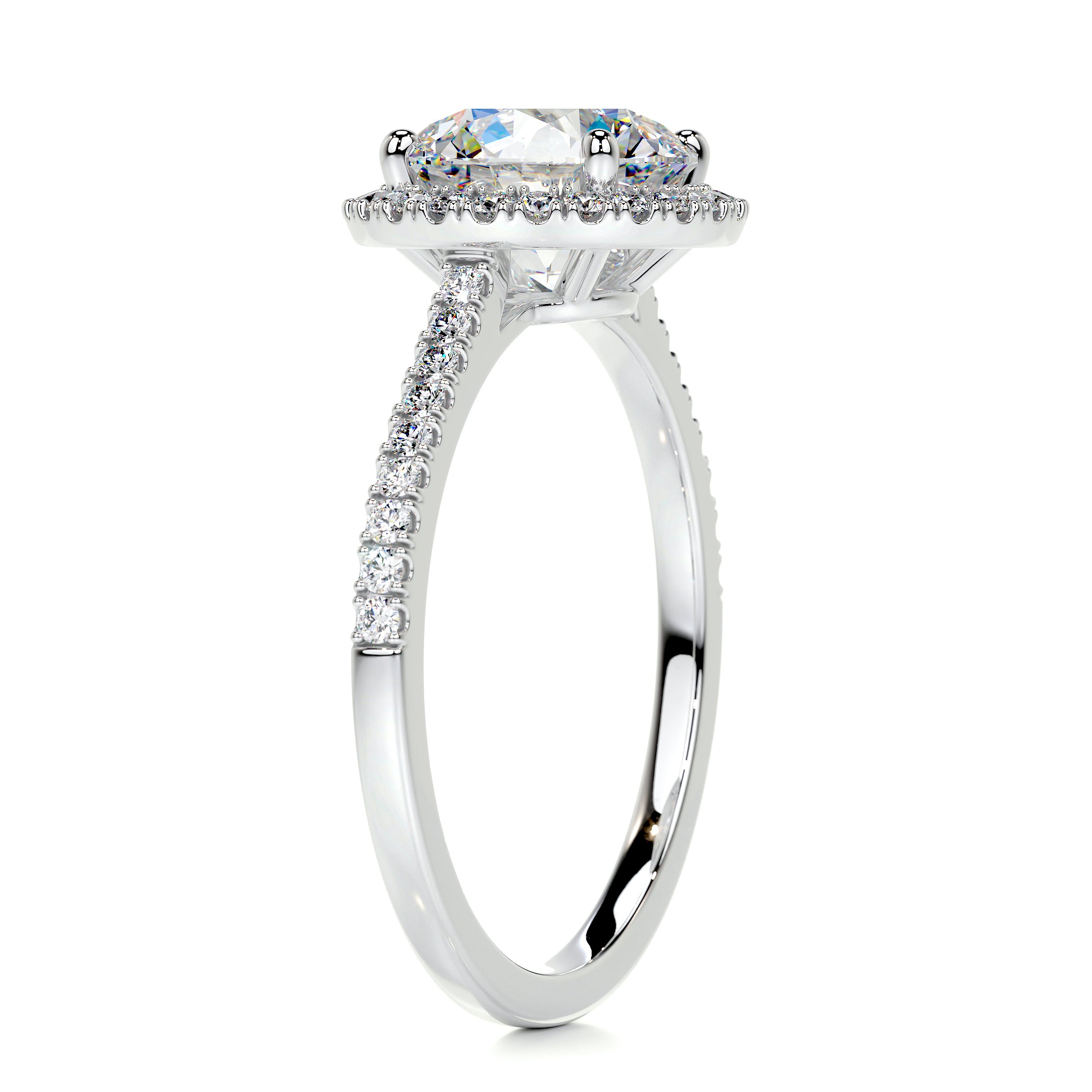 Layla Moissanite & Diamonds Ring - 18K White Gold