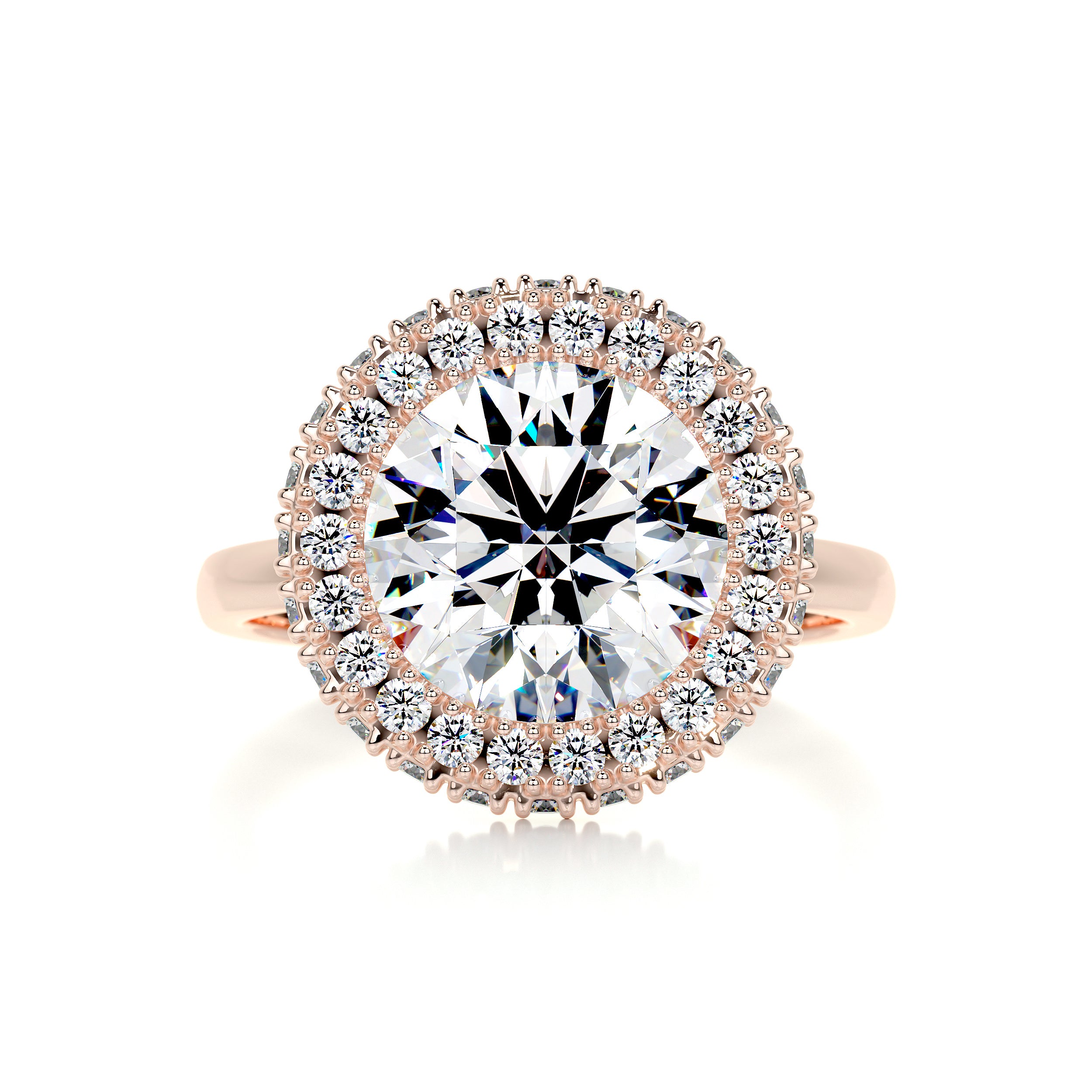 Rosalie Moissanite & Diamonds Ring   (3.25 Carat) -14K Rose Gold