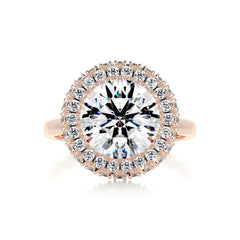 Rosalie Moissanite & Diamond Ring -14K Rose Gold