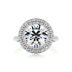 Rosalie Moissanite & Diamond Ring -Platinum