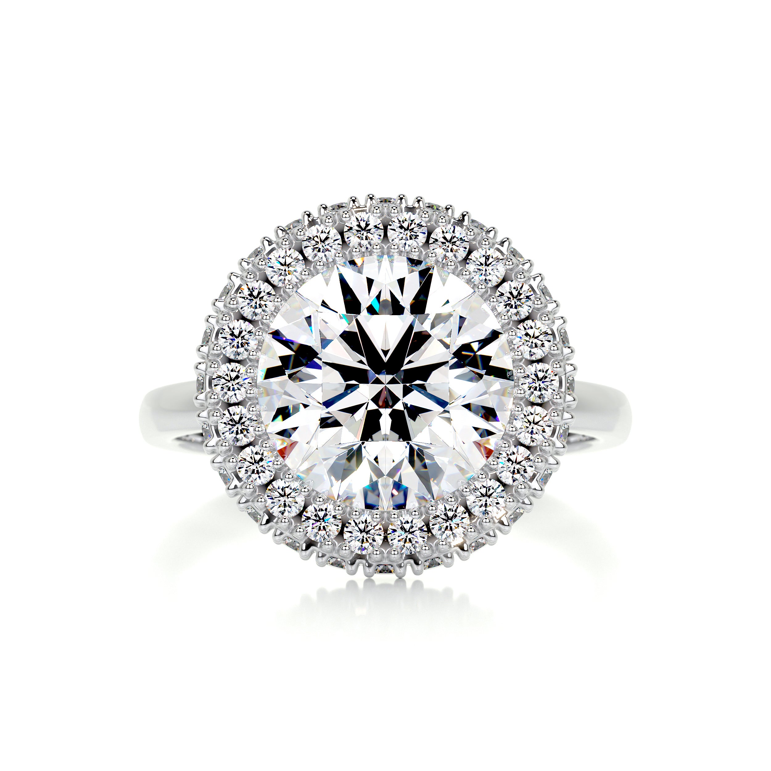 Rosalie Moissanite & Diamonds Ring   (3.25 Carat) -14K White Gold