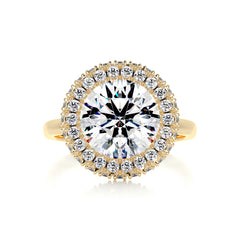 Rosalie Moissanite & Diamond Ring -18K Yellow Gold