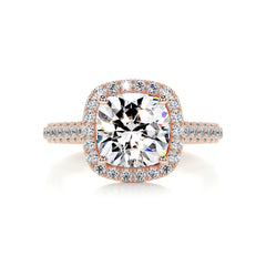 Annabelle Moissanite & Diamond Ring -14K Rose Gold