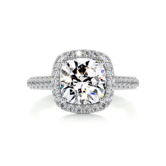 Annabelle Moissanite & Diamond Ring -14K White Gold