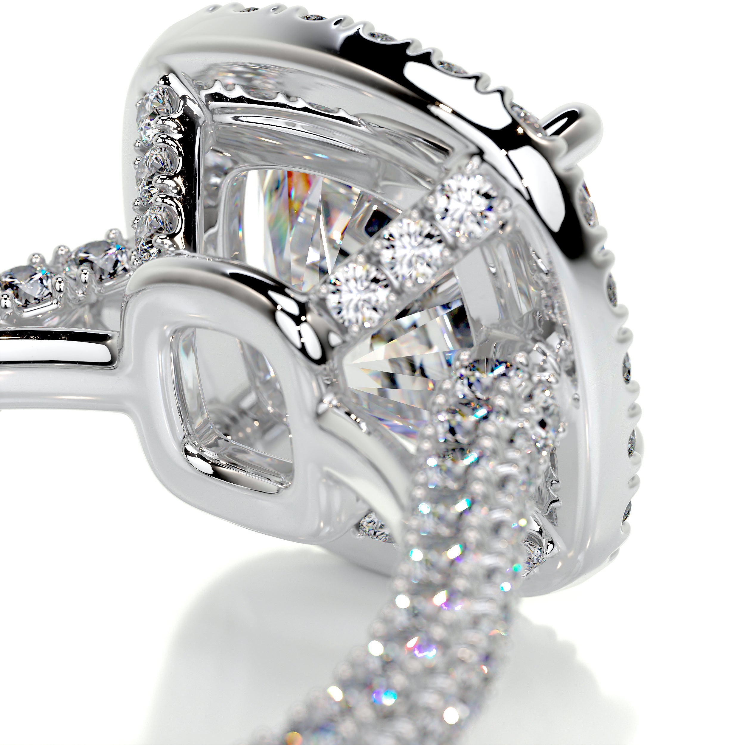 Annabelle Moissanite & Diamonds Ring   (3.25 Carat) -Platinum