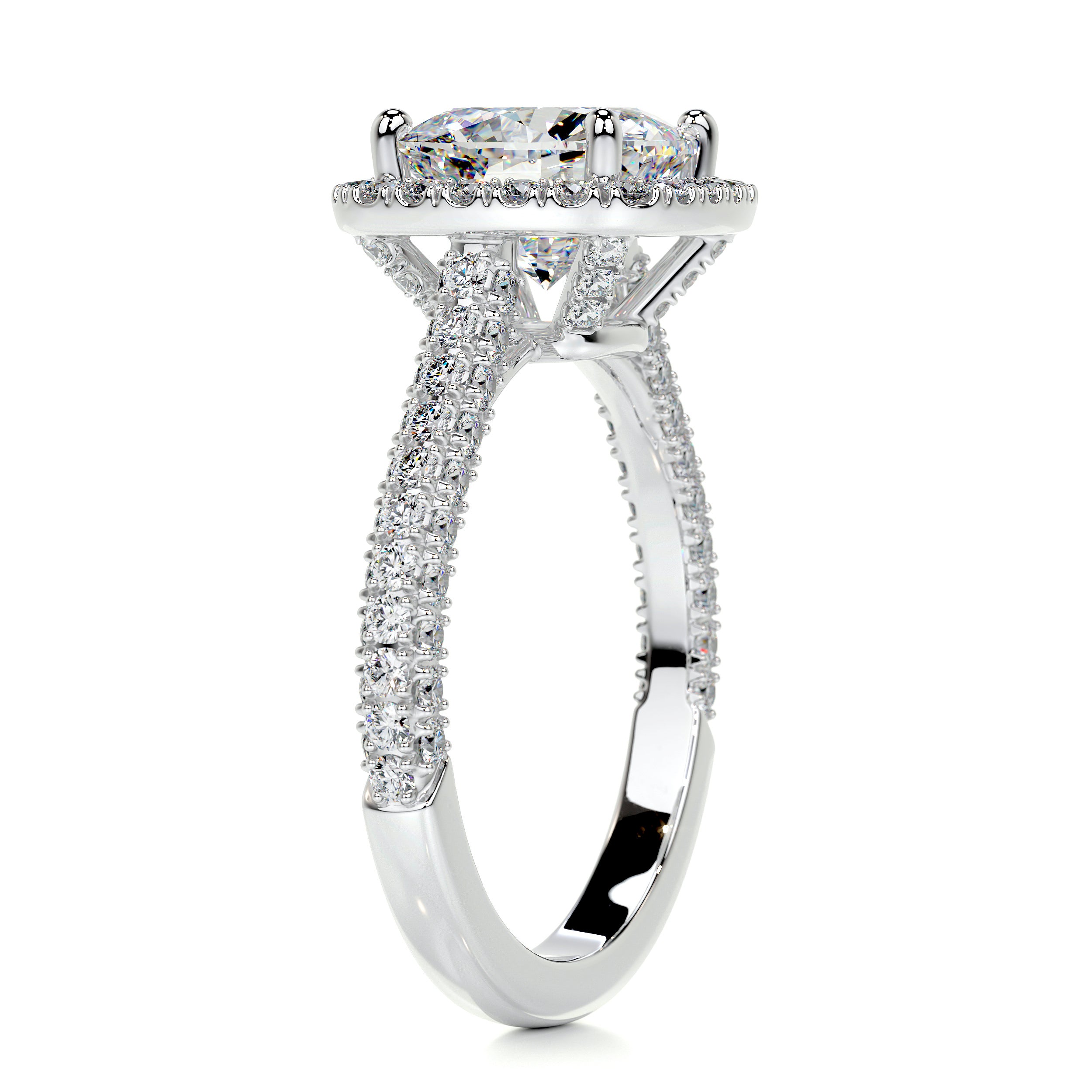 Annabelle Moissanite & Diamonds Ring -18K White Gold