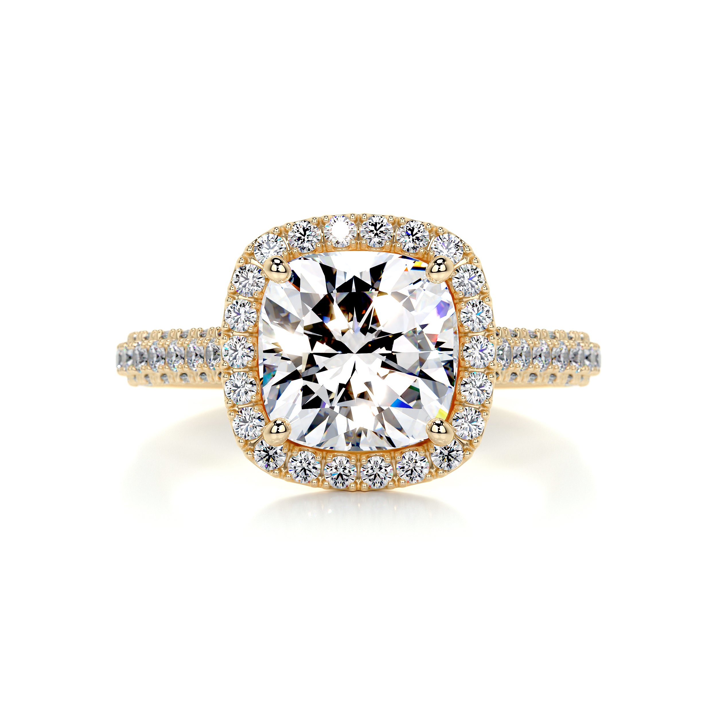 Annabelle Moissanite & Diamonds Ring   (3.25 Carat) -18K Yellow Gold