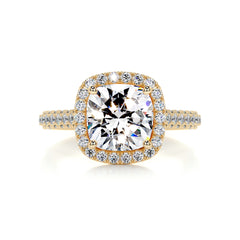 Annabelle Moissanite & Diamond Ring -18K Yellow Gold