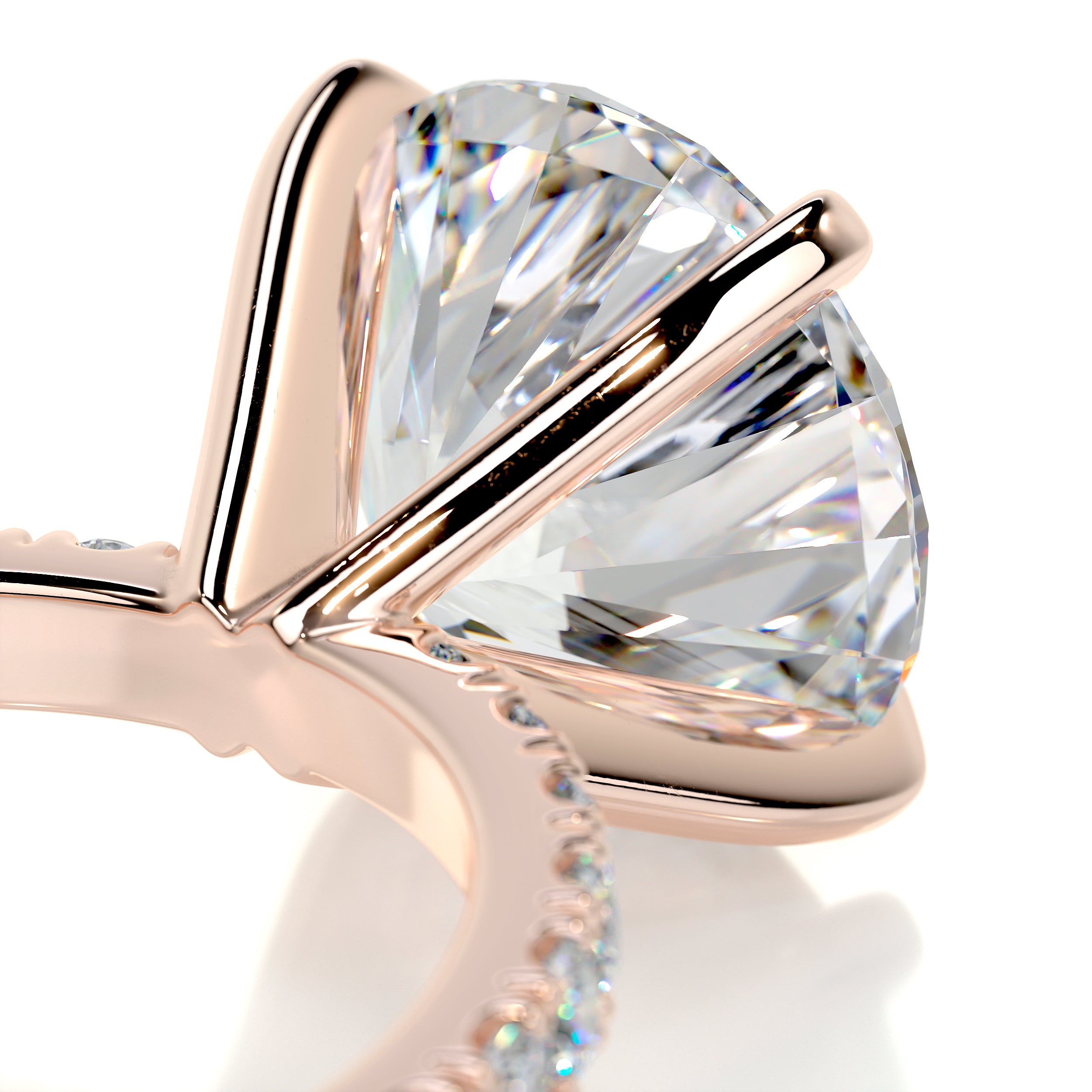 Alison Moissanite & Diamonds Ring   (5.5 Carat) -14K Rose Gold