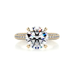Milly Moissanite & Diamond Ring -18K Yellow Gold