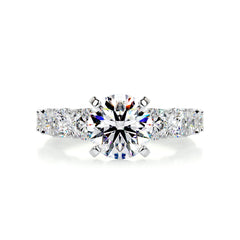 Mai Moissanite & Diamond Ring -18K White Gold