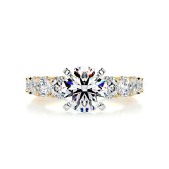 Mai Moissanite & Diamond Ring -18K Yellow Gold