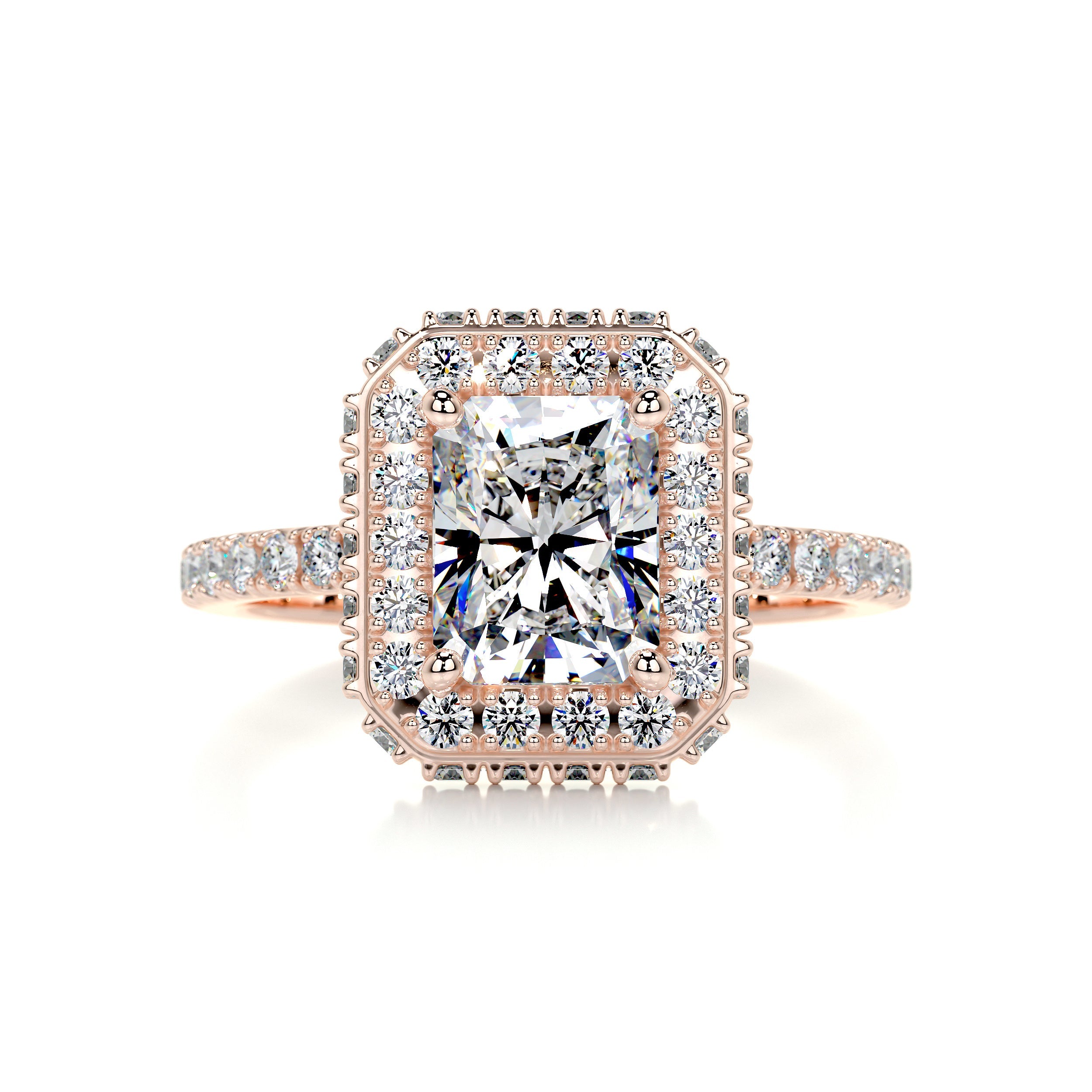 Lana Moissanite & Diamonds Ring   (2.5 Carat) -14K Rose Gold