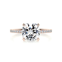 Stephanie Moissanite & Diamond Ring -14K Rose Gold