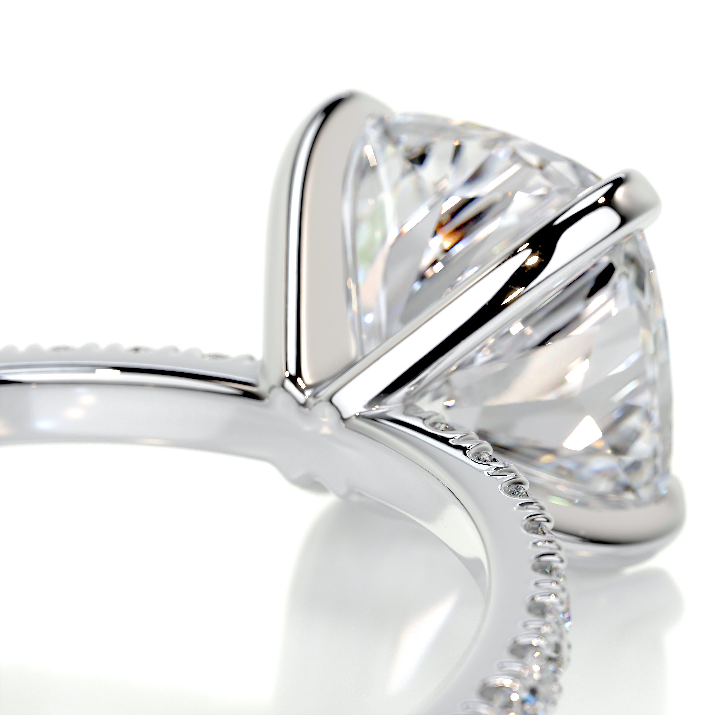 Stephanie Moissanite & Diamonds Ring -14K White Gold