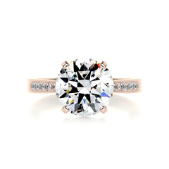 Margaret Moissanite & Diamond Ring -14K Rose Gold