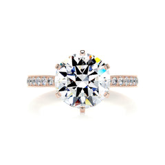 Talia Moissanite & Diamond Ring -14K Rose Gold