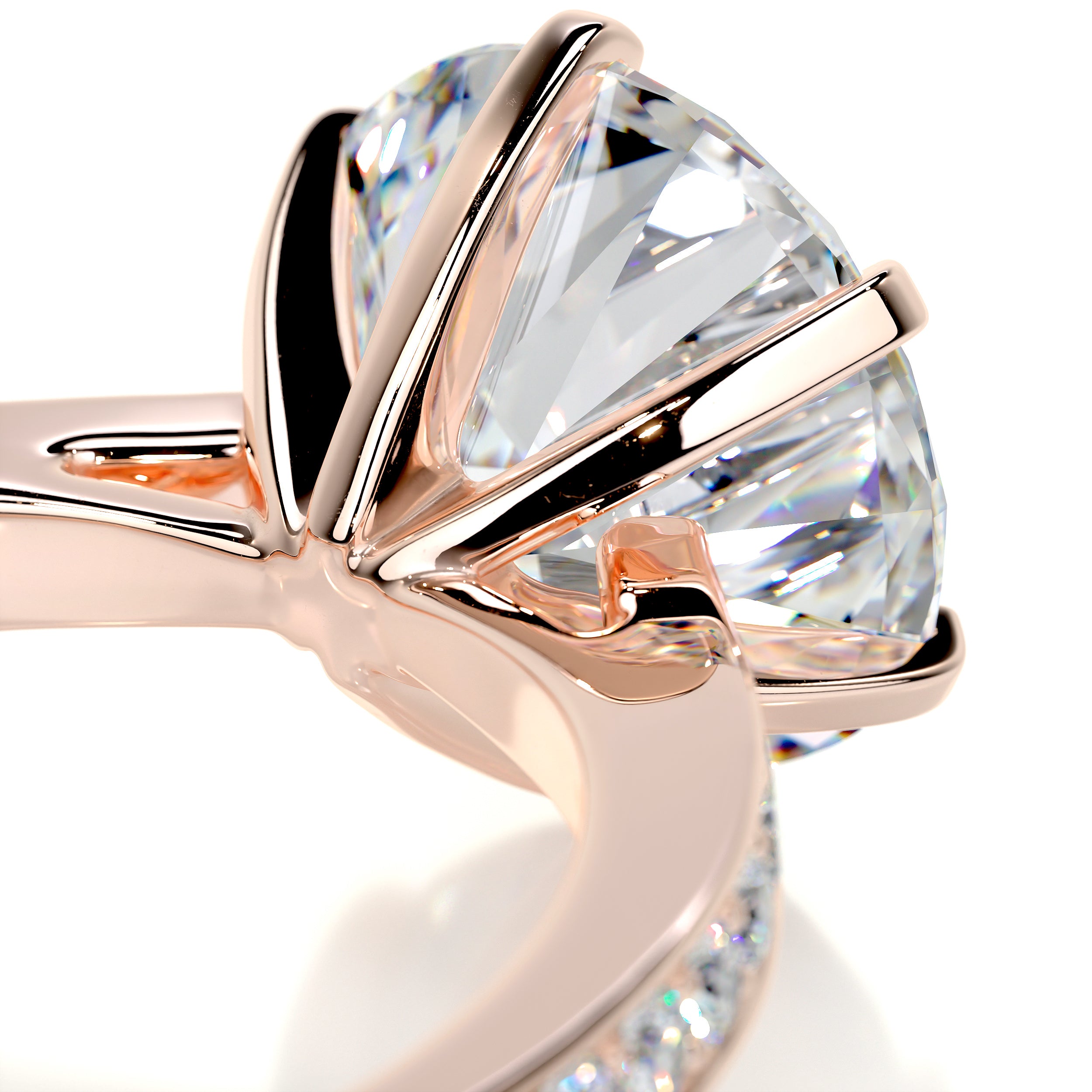 Talia Moissanite & Diamonds Ring   (3.30 Carat) -14K Rose Gold