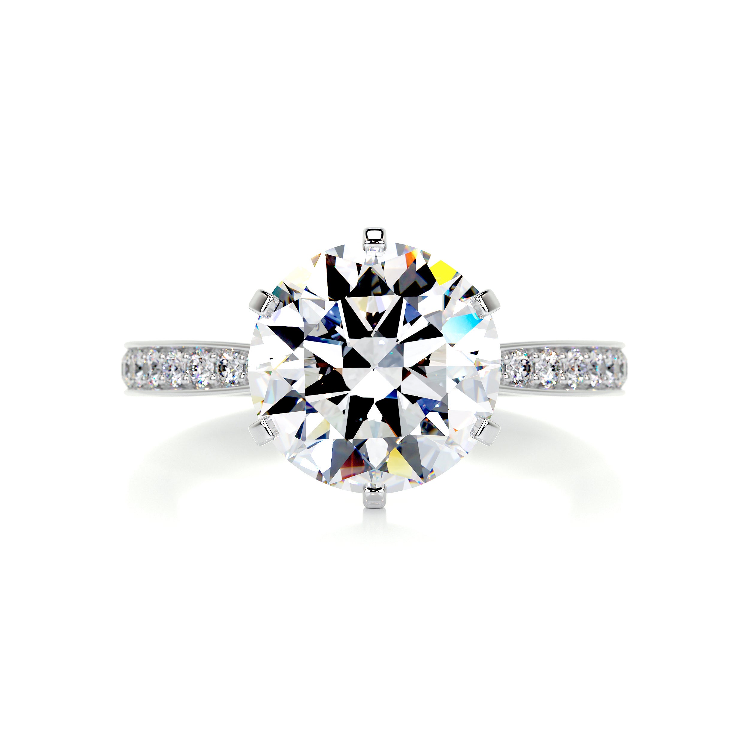 Talia Moissanite & Diamonds Ring -18K White Gold